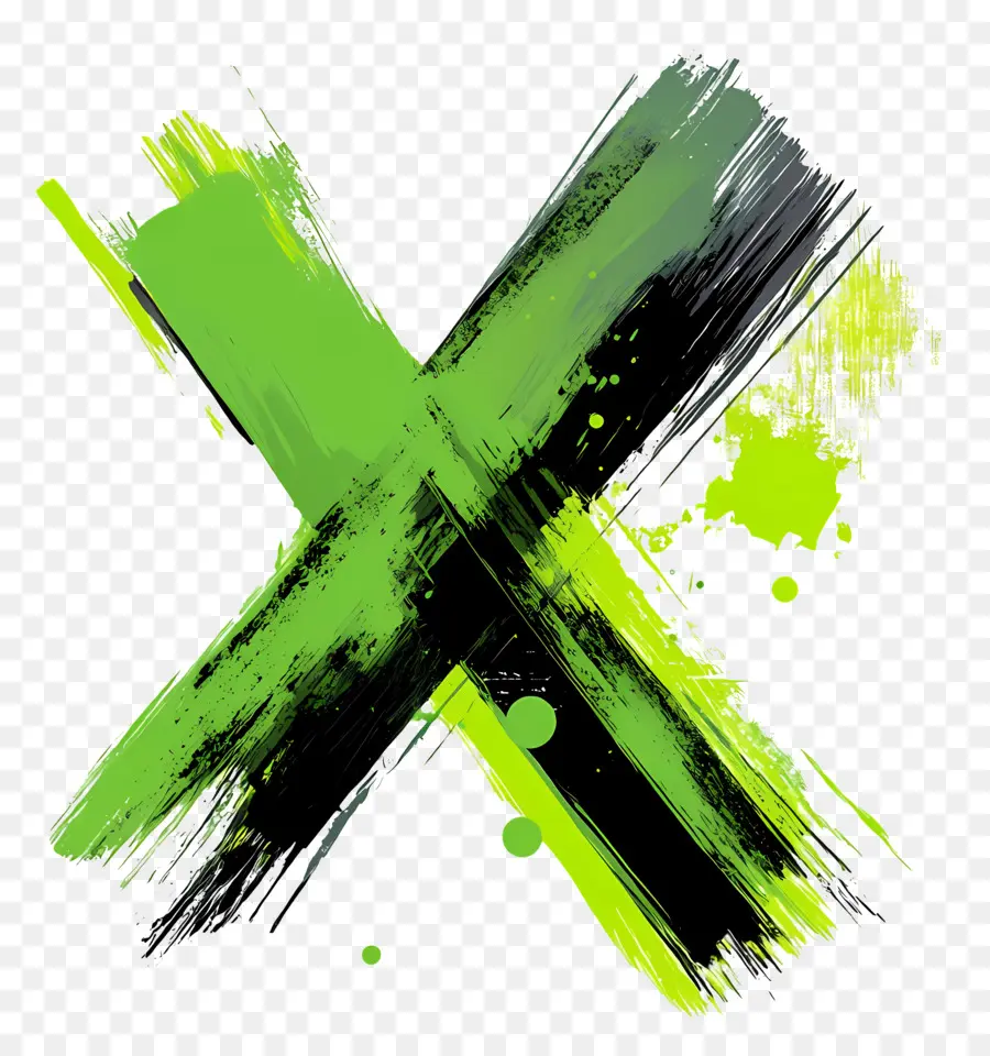 Verde X，Marca X PNG