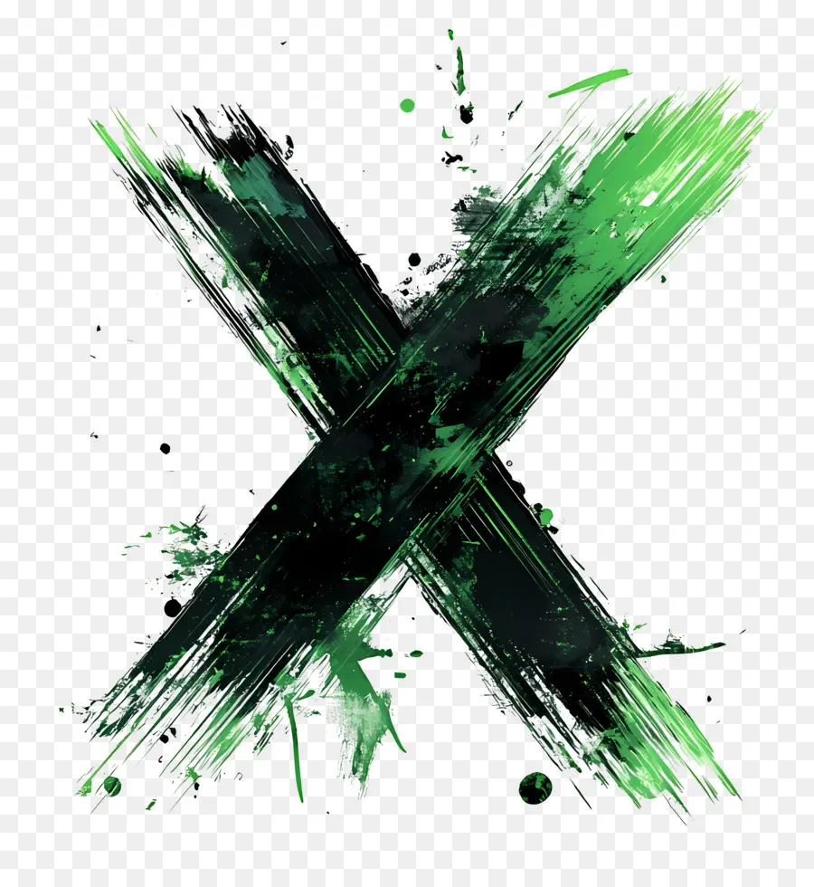 Verde X，Marca X PNG