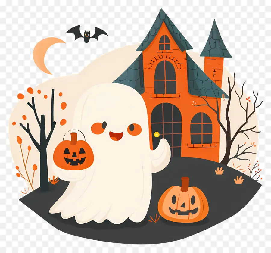 Fantasma De Halloween，Lindo Fantasma PNG