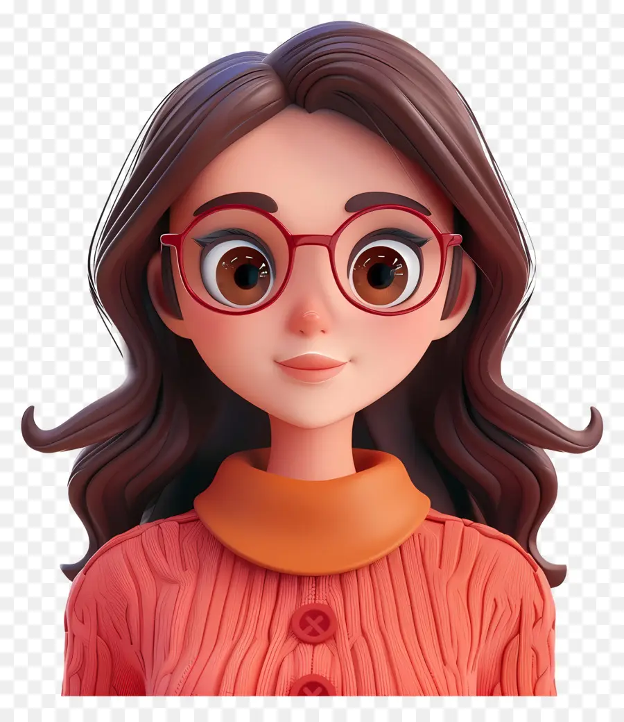 Avatar De Mujer 3d，Chica Con Gafas PNG