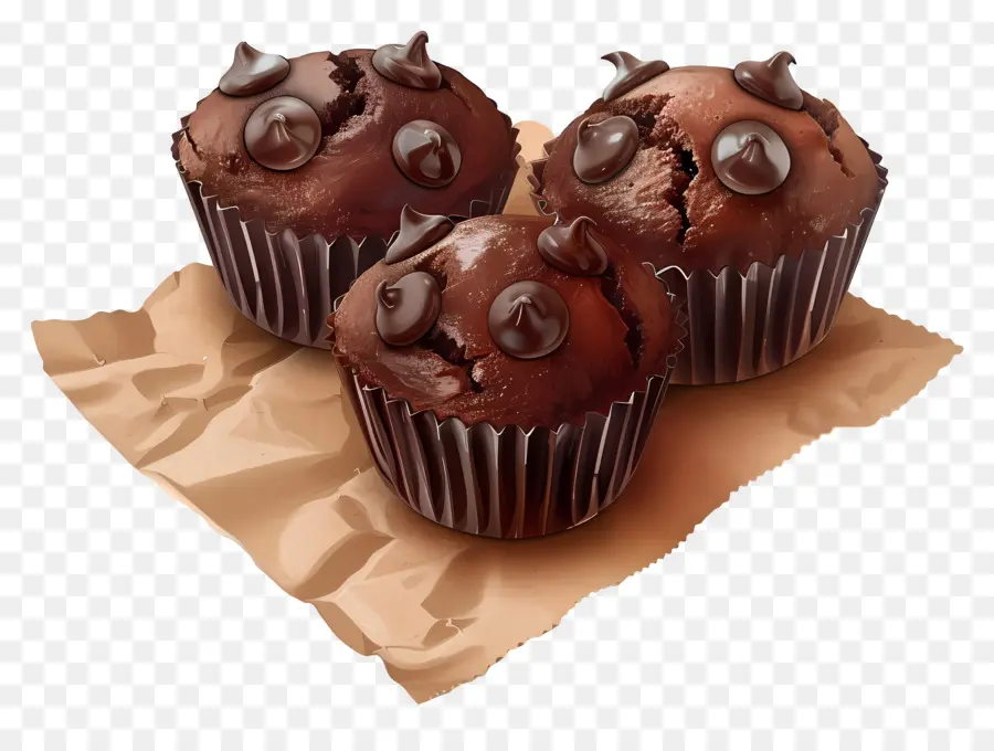 Muffins De Chocolate，Postre PNG