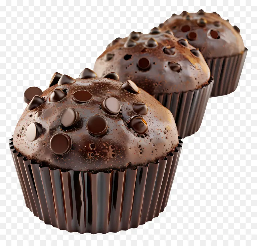 Muffins De Chocolate，Postre PNG