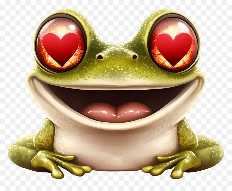 Emoji De Rana，Rana Con Ojos De Corazón PNG