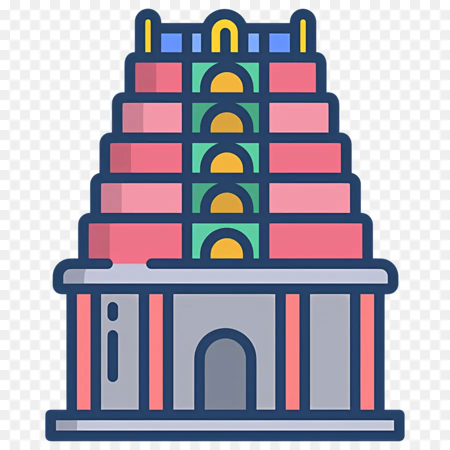 Templo Hindú，Edificio Colorido PNG