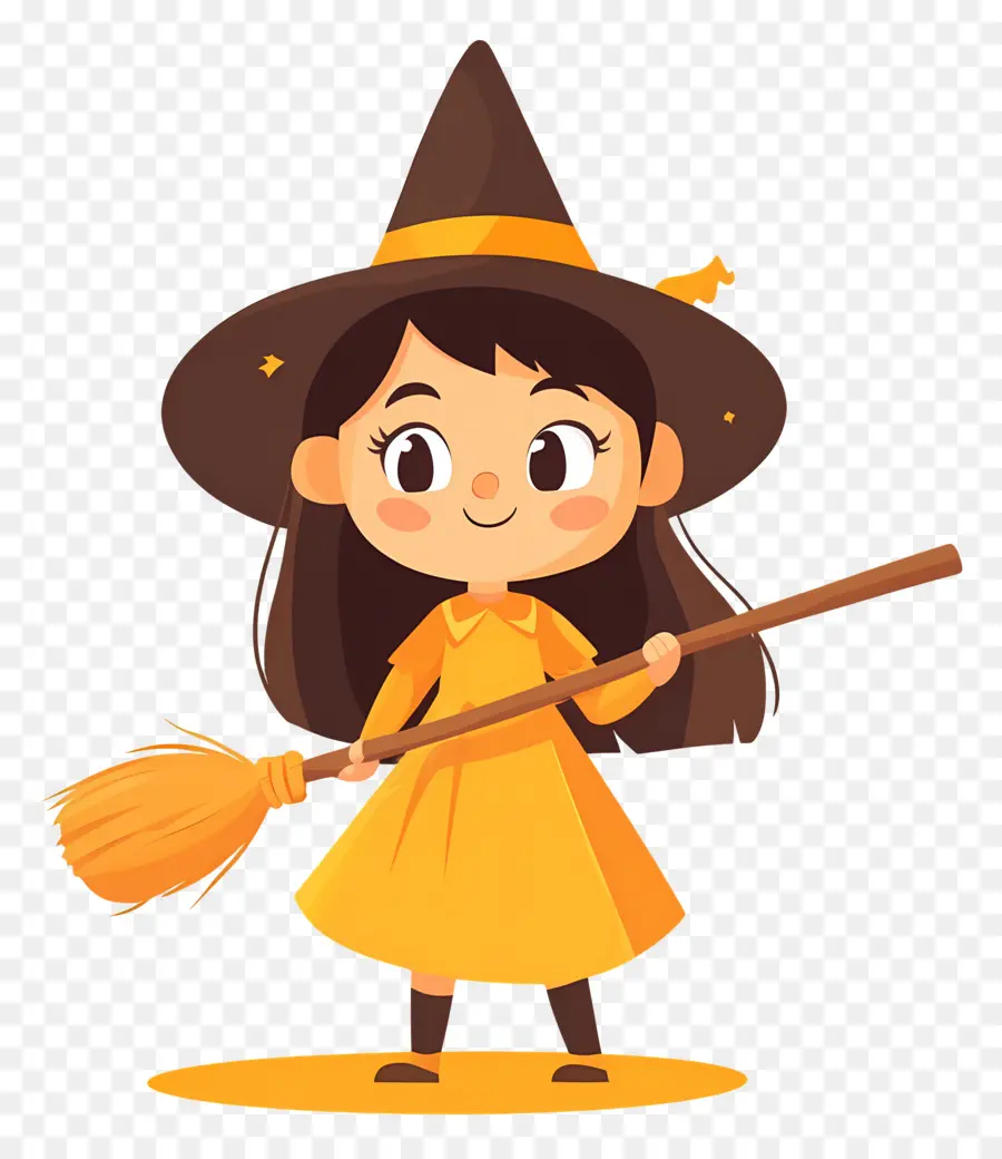 Linda Bruja De Halloween，Linda Bruja En Amarillo PNG