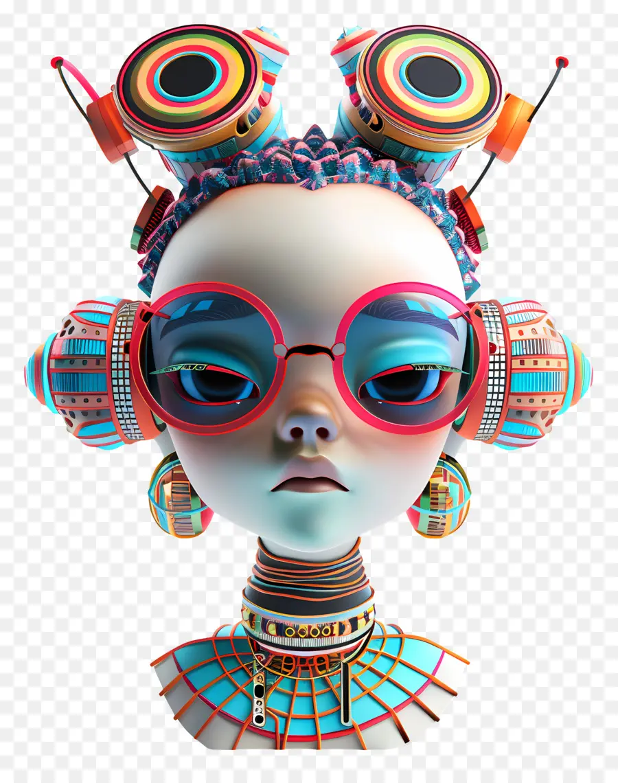 Avatar De Niña 3d，Carácter Futurista PNG