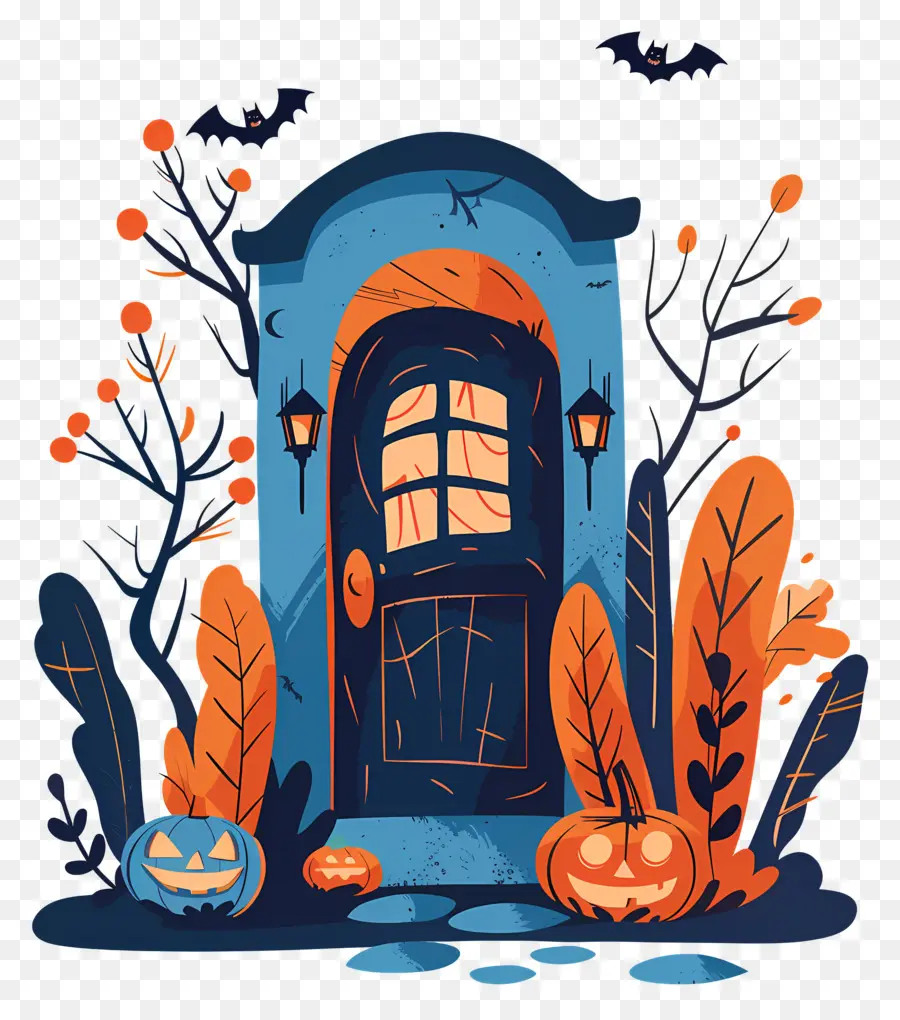 Puerta Espeluznante De Halloween，Casa De Halloween PNG