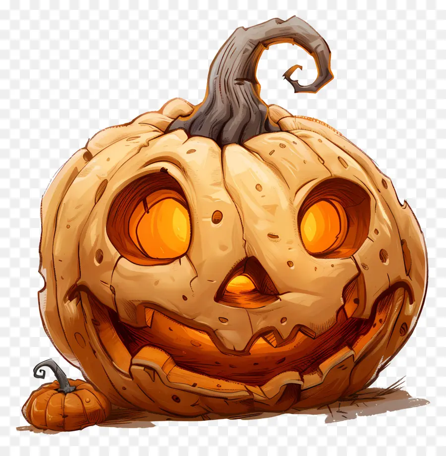 Calabaza De Halloween Animada，Jack O' Lanterns PNG