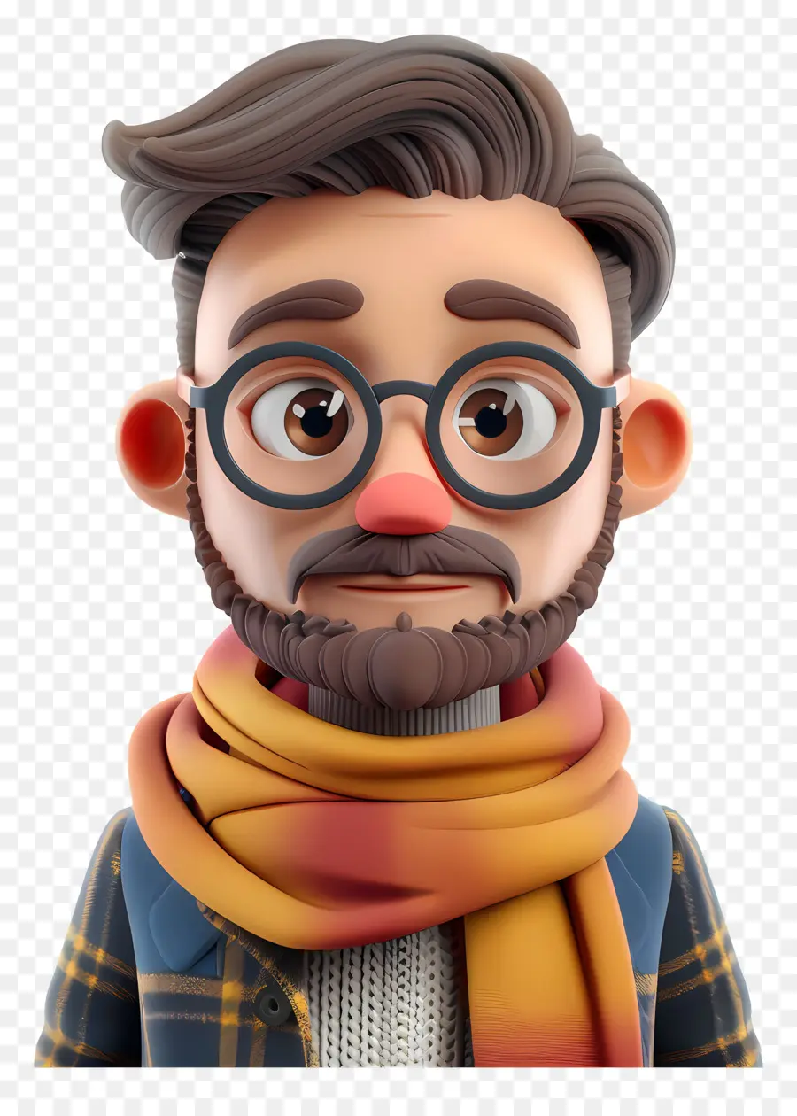 Avatar Masculino 3d，Hombre Con Gafas PNG