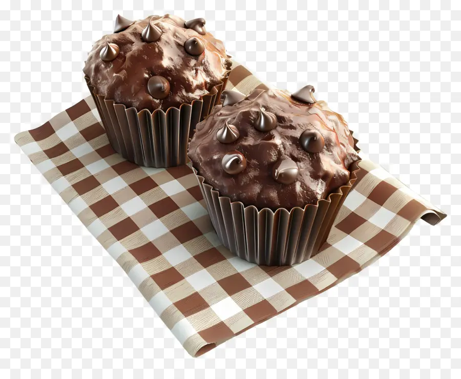 Muffins De Chocolate，Muffins Con Chispas De Chocolate PNG