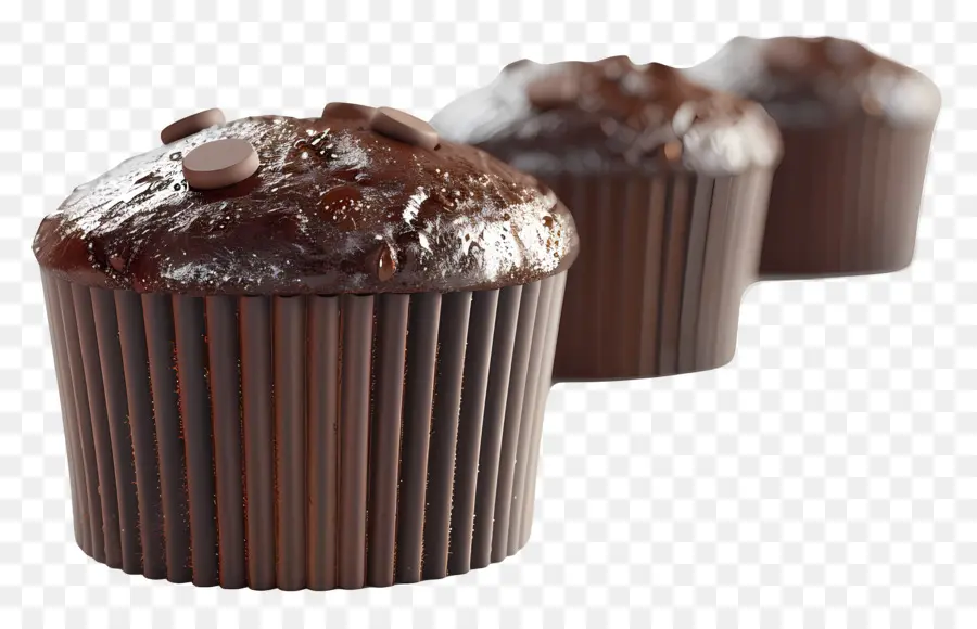 Muffins De Chocolate，Postre PNG