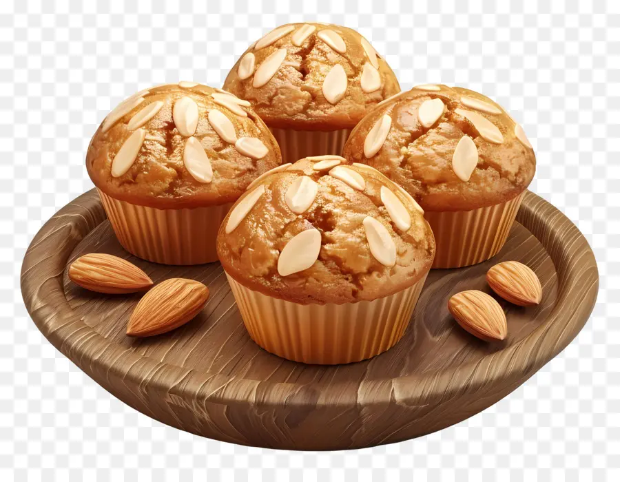 Muffins De Almendras，Magdalenas PNG