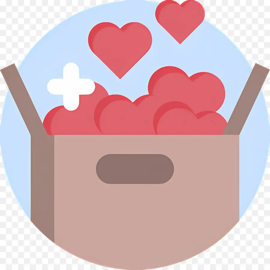 Caja De Donaciones，Corazones En Caja PNG