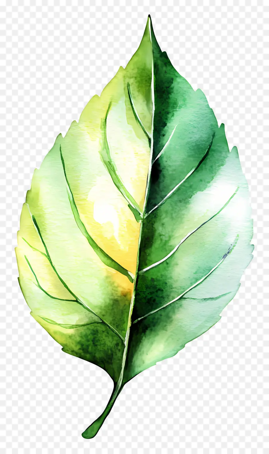 Hoja De Acuarela，Hoja Verde PNG