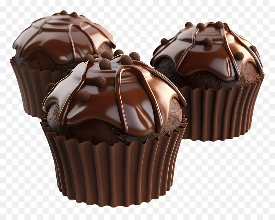 Muffins De Chocolate，Postre PNG