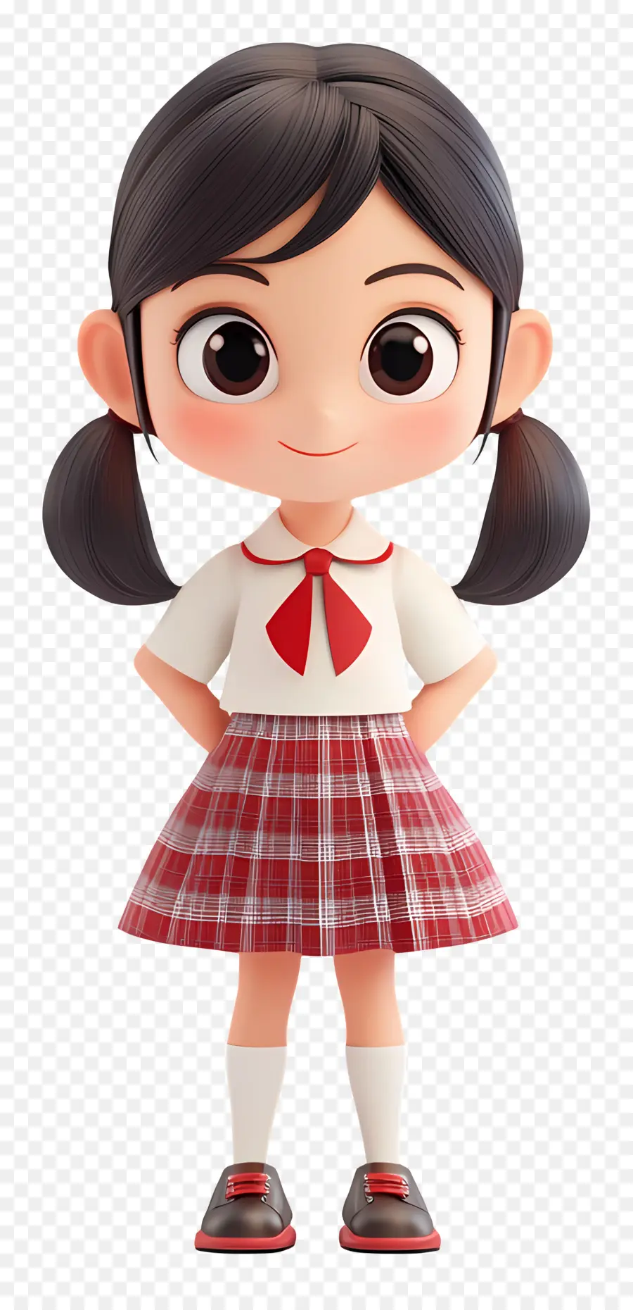 Escuela Animada，Chica En Uniforme Escolar PNG