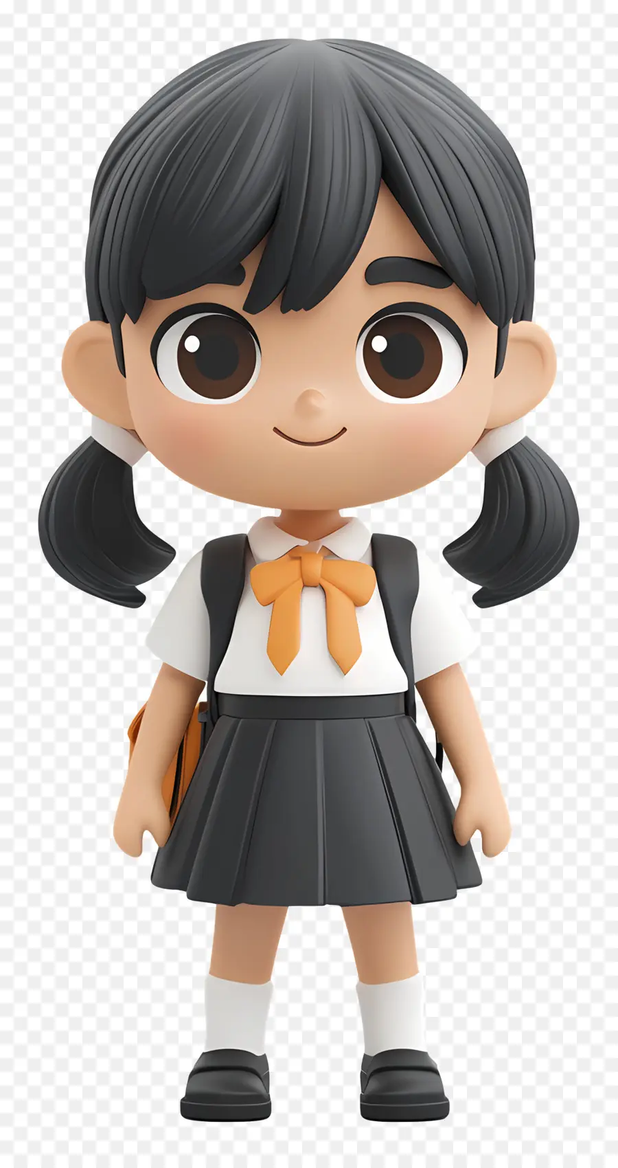 Escuela Animada，Chica De Dibujos Animados Con Coletas PNG