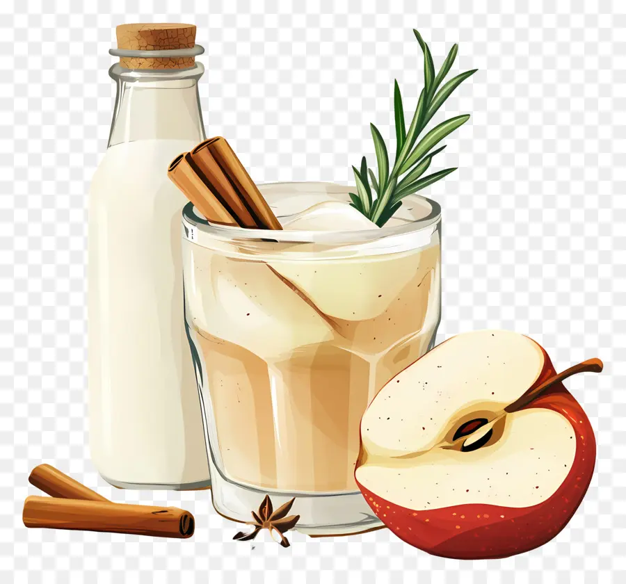 Sidra De Manzana，Manzana Y Leche PNG