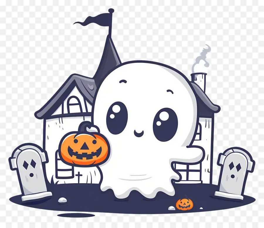 Fantasma De Halloween，Fantasma Con Calabaza PNG