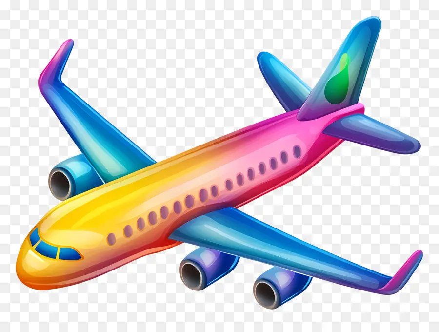 Lindo Avión，Avión Colorido PNG