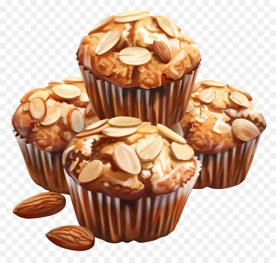 Muffins De Almendras，Magdalenas PNG