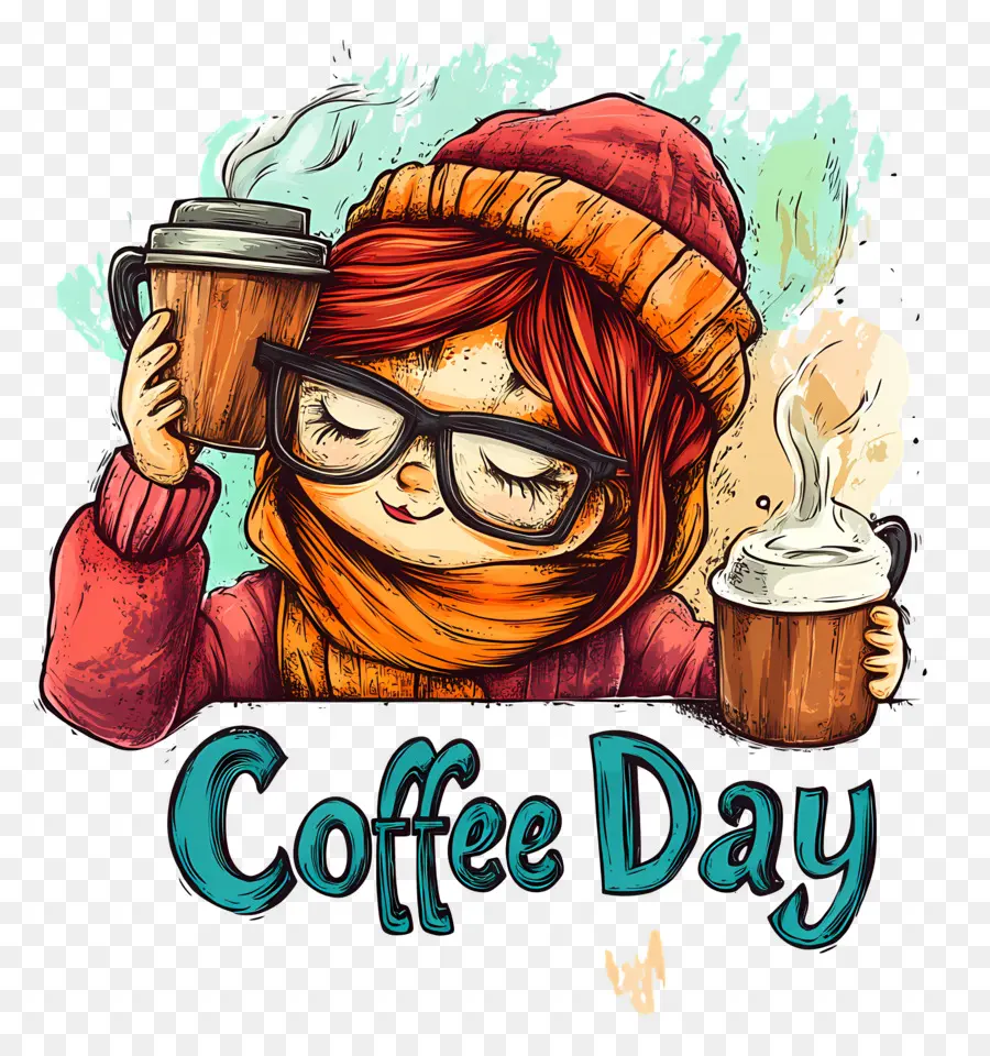 Dia Del Cafe，Ilustración Del Día Del Café PNG