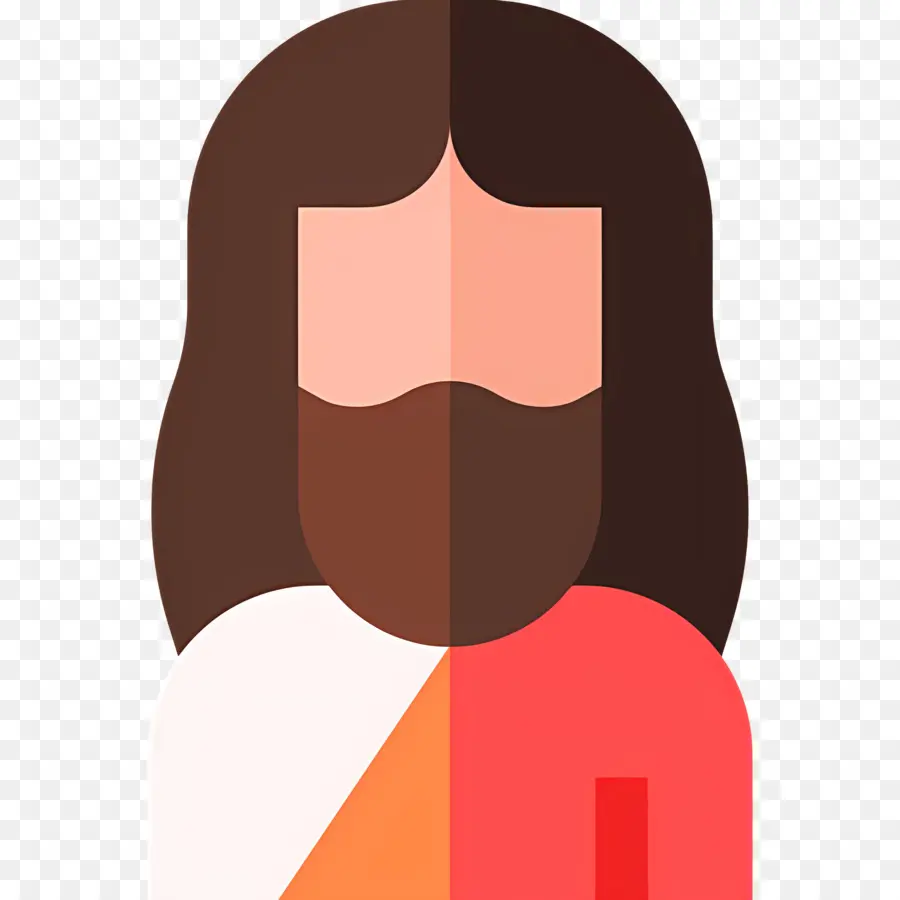 Jesús，Hombre Barbudo Con Túnica Roja Y Blanca PNG