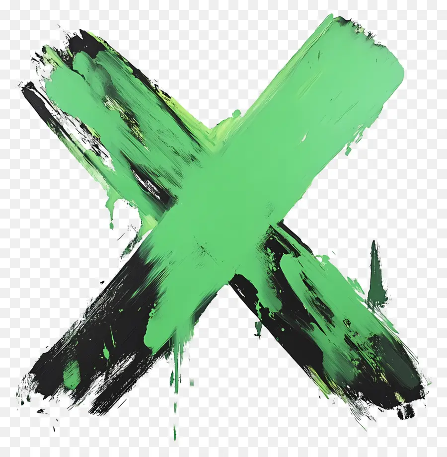 Verde X，Pintado De Verde X PNG