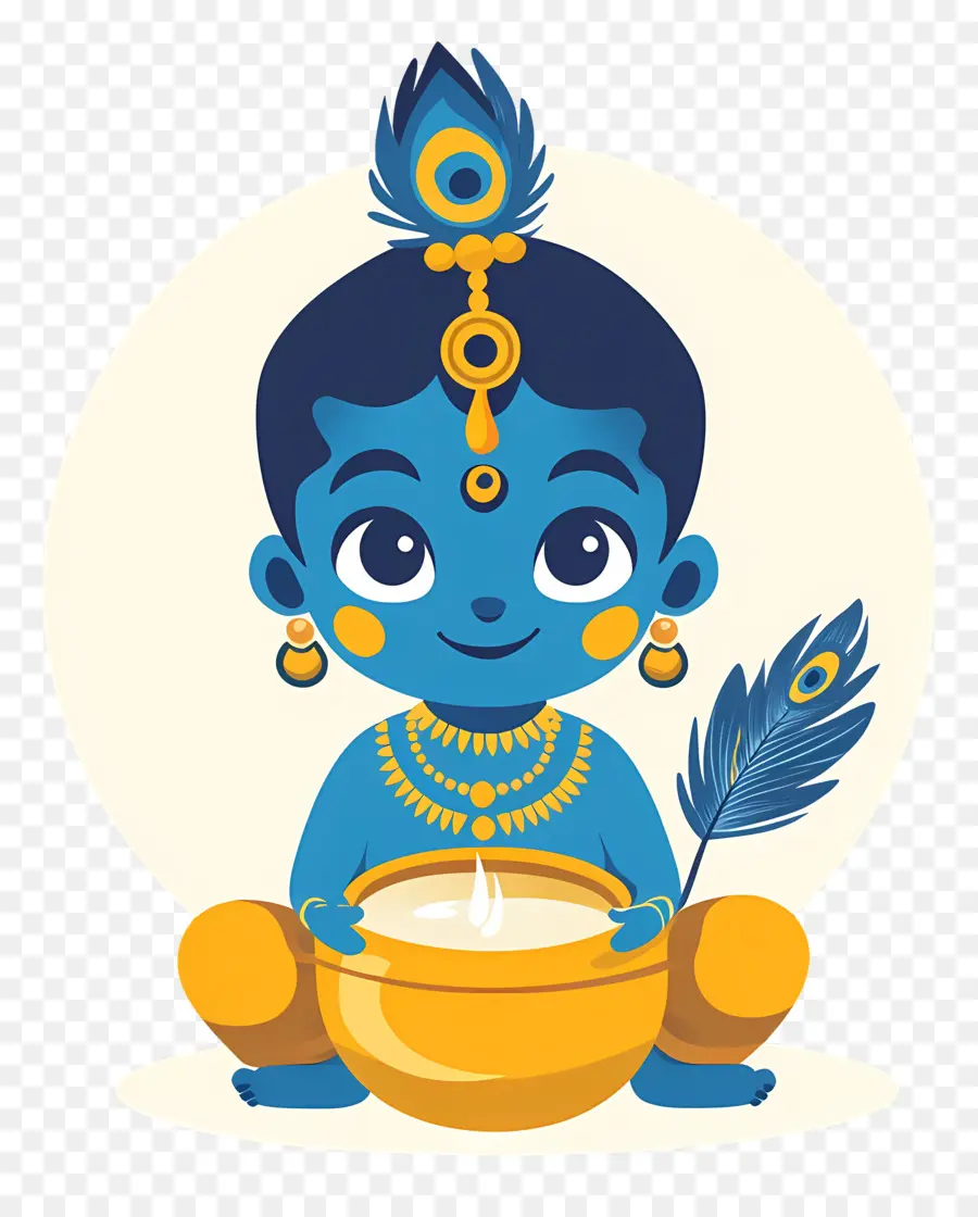 Krishna Janmashtami，Niño Azul PNG