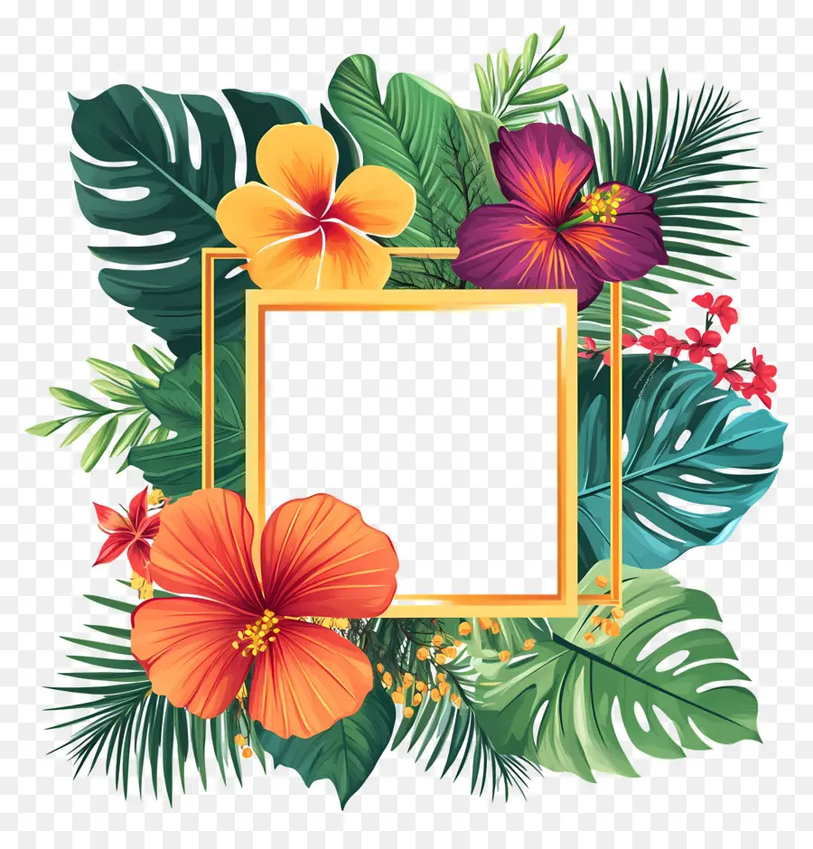 Marco Floral Tropical，Marco Floral PNG