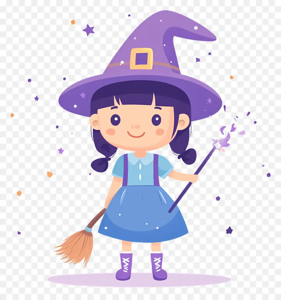 Linda Bruja De Halloween，Bruja Púrpura PNG