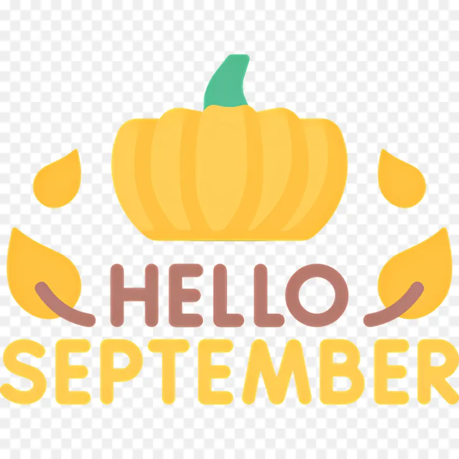 Septiembre，Hola Septiembre Con Calabaza PNG