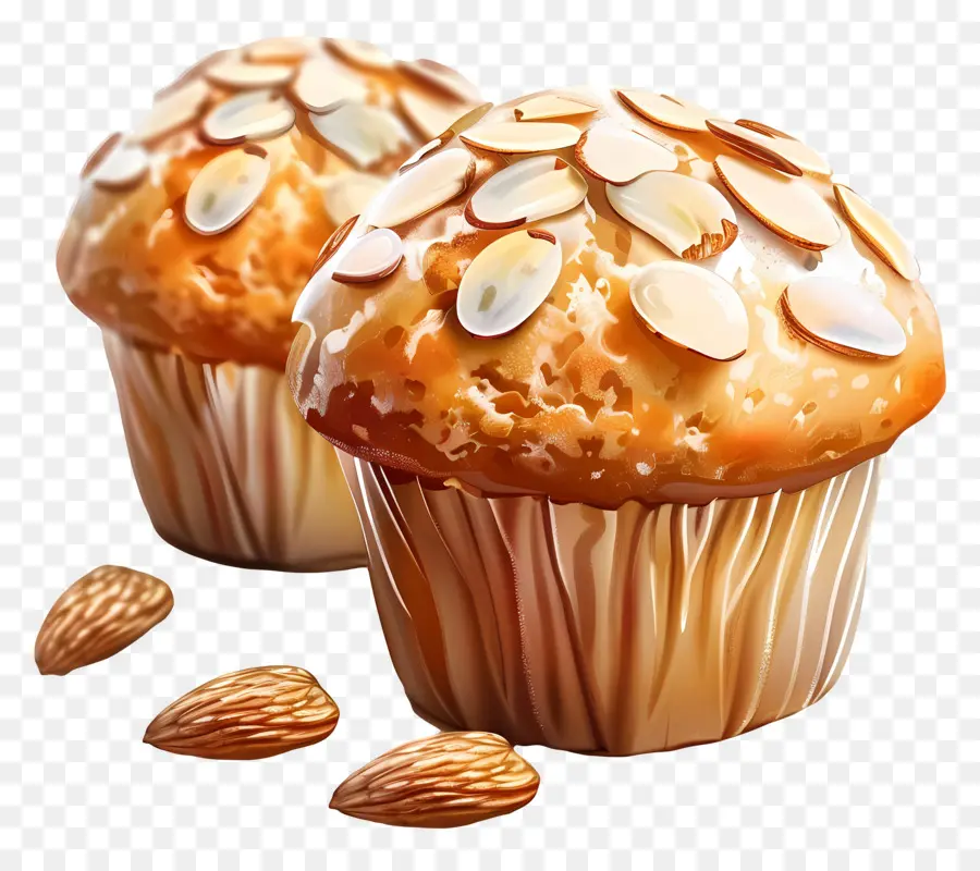 Muffins De Almendras，Magdalenas PNG