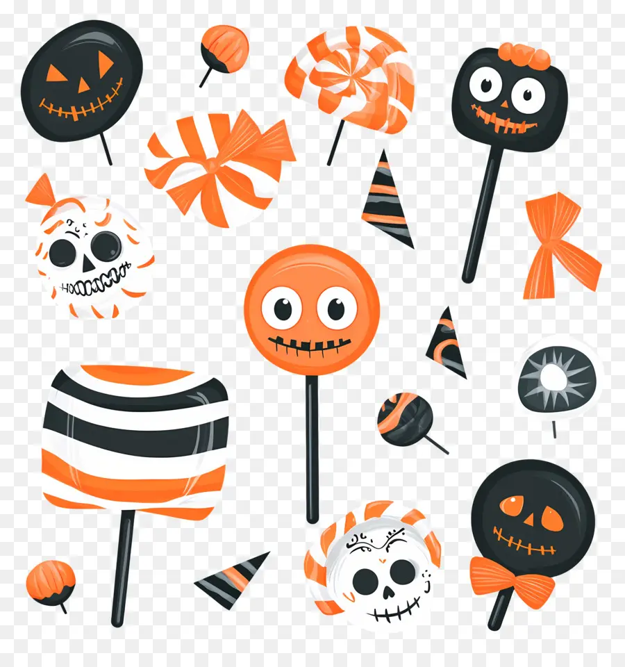 Dulces De Halloween，Piruletas De Halloween PNG