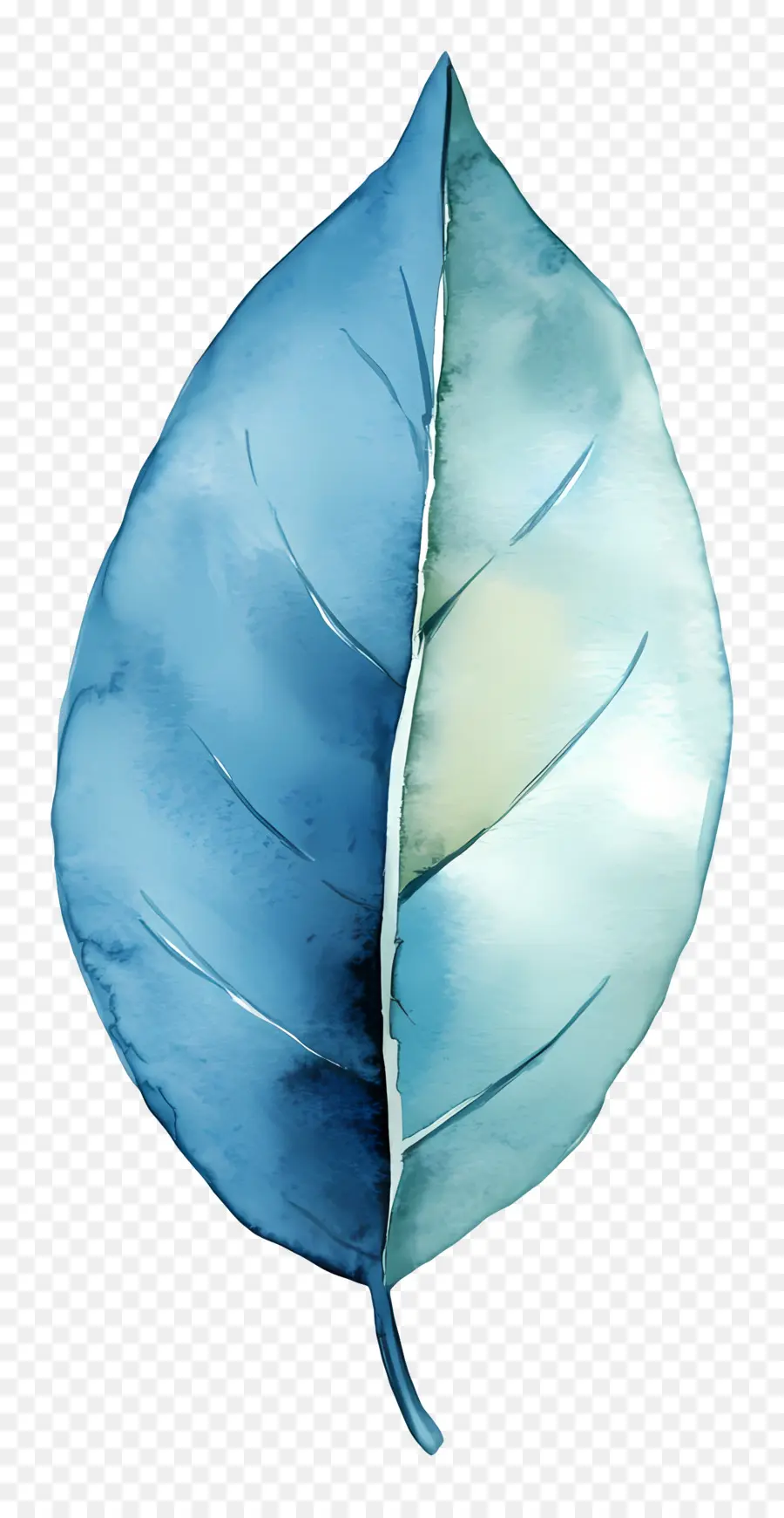 Hoja De Acuarela，Hoja Azul PNG