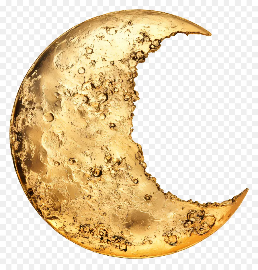 Luna Dorada，Luna Creciente Dorada PNG