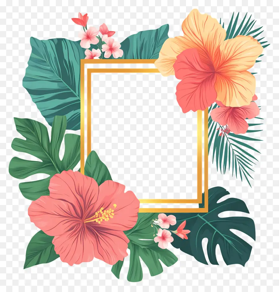 Marco Floral Tropical，Marco Floral PNG