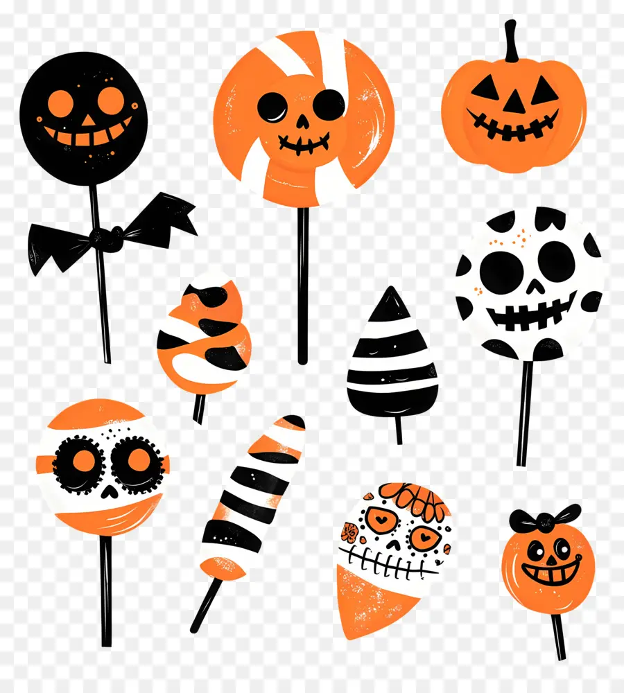 Dulces De Halloween，Piruletas De Halloween PNG