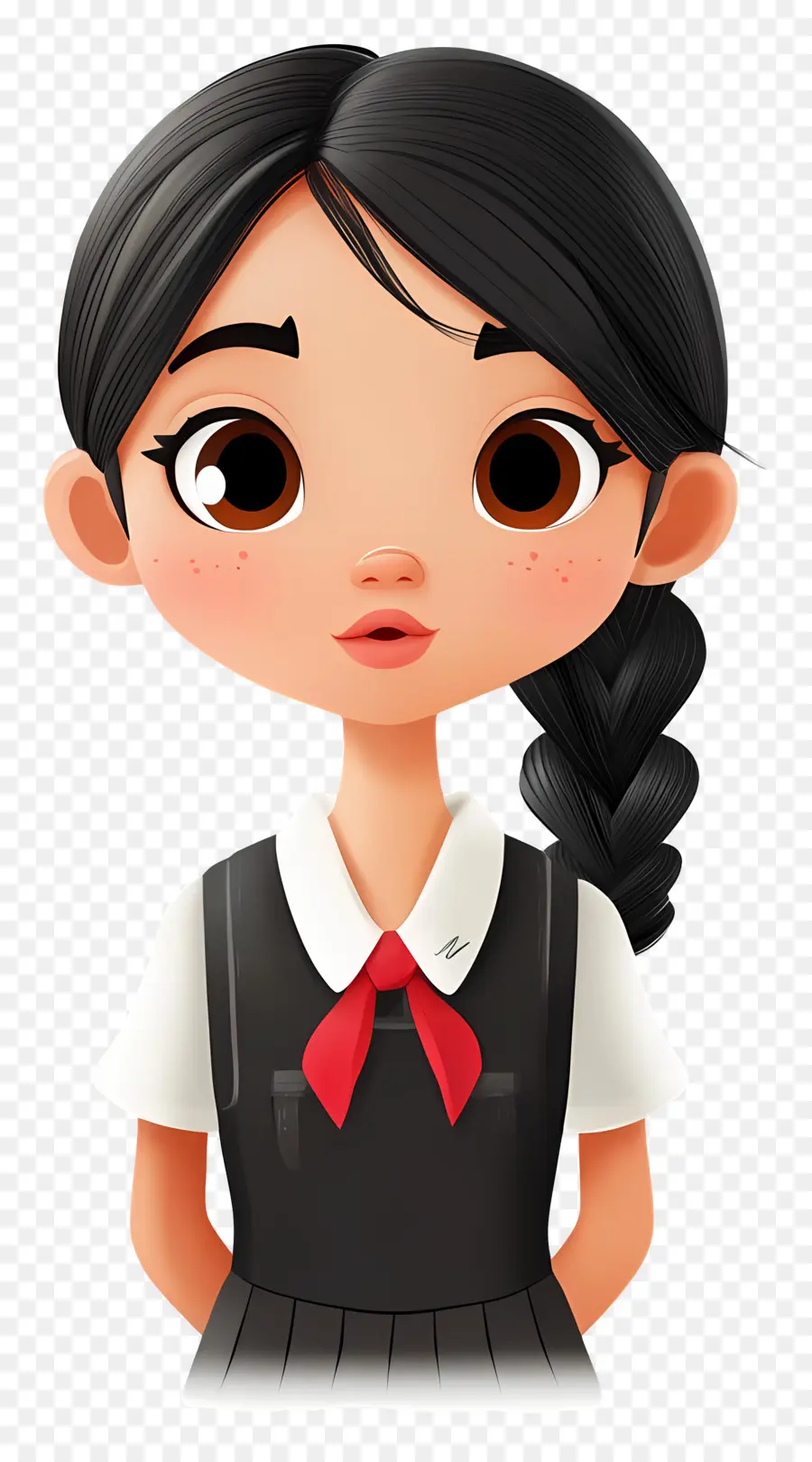 Escuela Animada，Niña De Dibujos Animados PNG