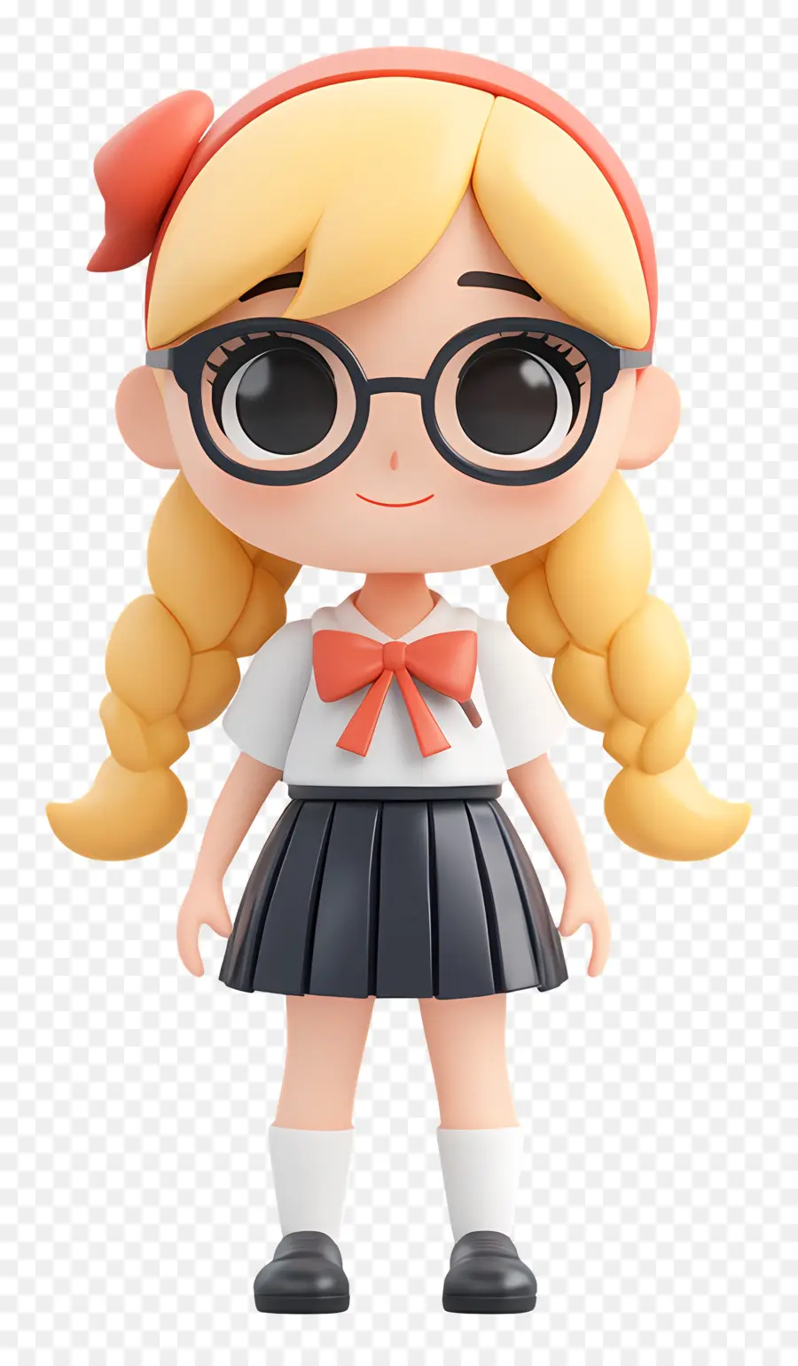 Escuela Animada，Chica Rubia Con Gafas PNG