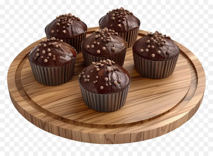 Muffins De Chocolate，Postre PNG