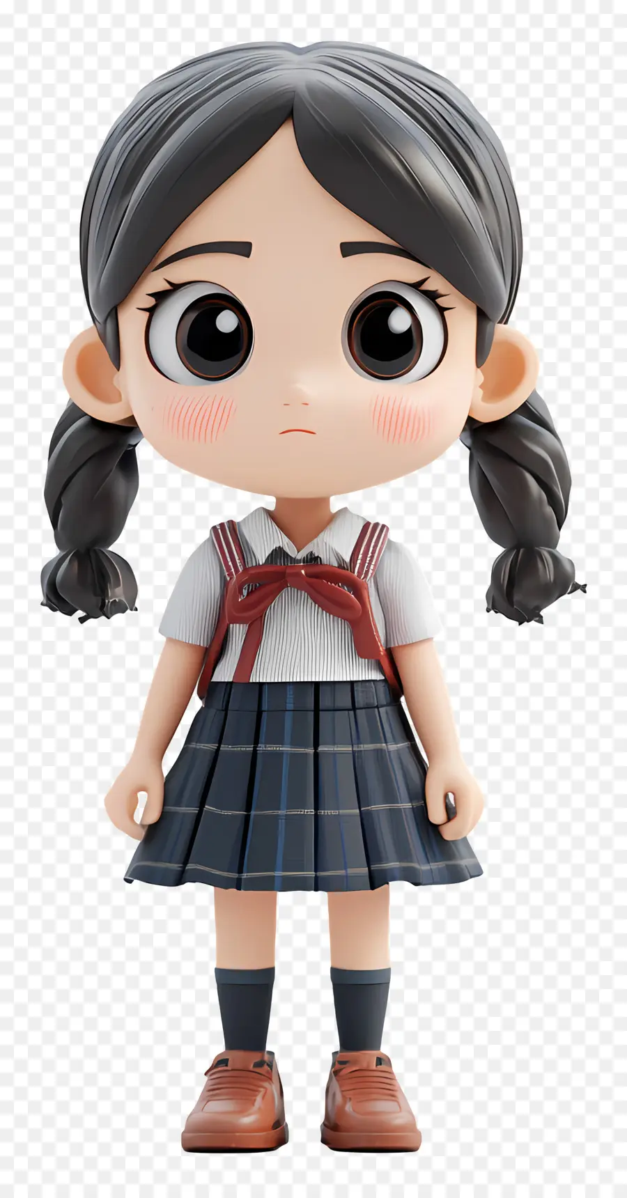 Escuela Animada，Chica De Dibujos Animados Con Coletas PNG