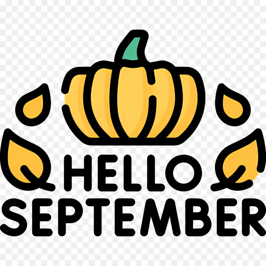 Septiembre，Hola Septiembre Con Calabaza PNG