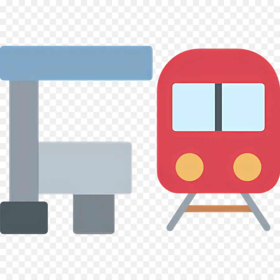 Estación De Tren，Tren Rojo PNG