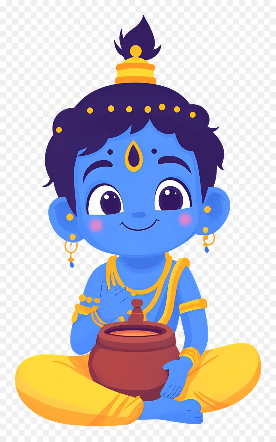 Krishna Janmashtami，Chico Azul PNG