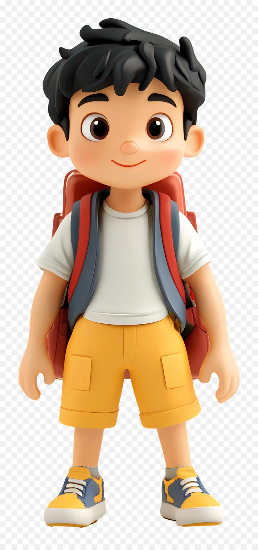 Escuela Animada，Niño Con Mochila PNG