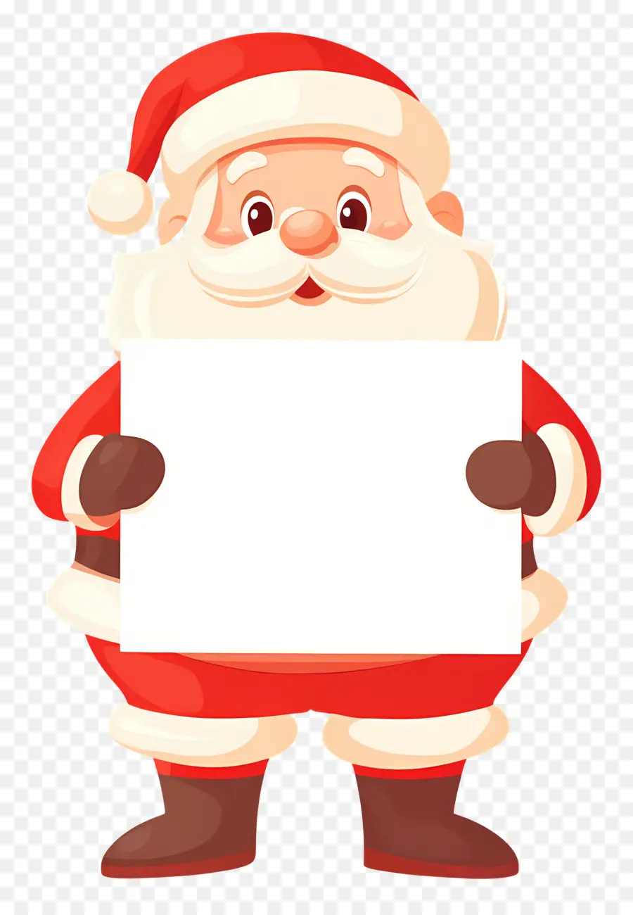 Papá Noel Sosteniendo Pancarta，Papá Noel PNG