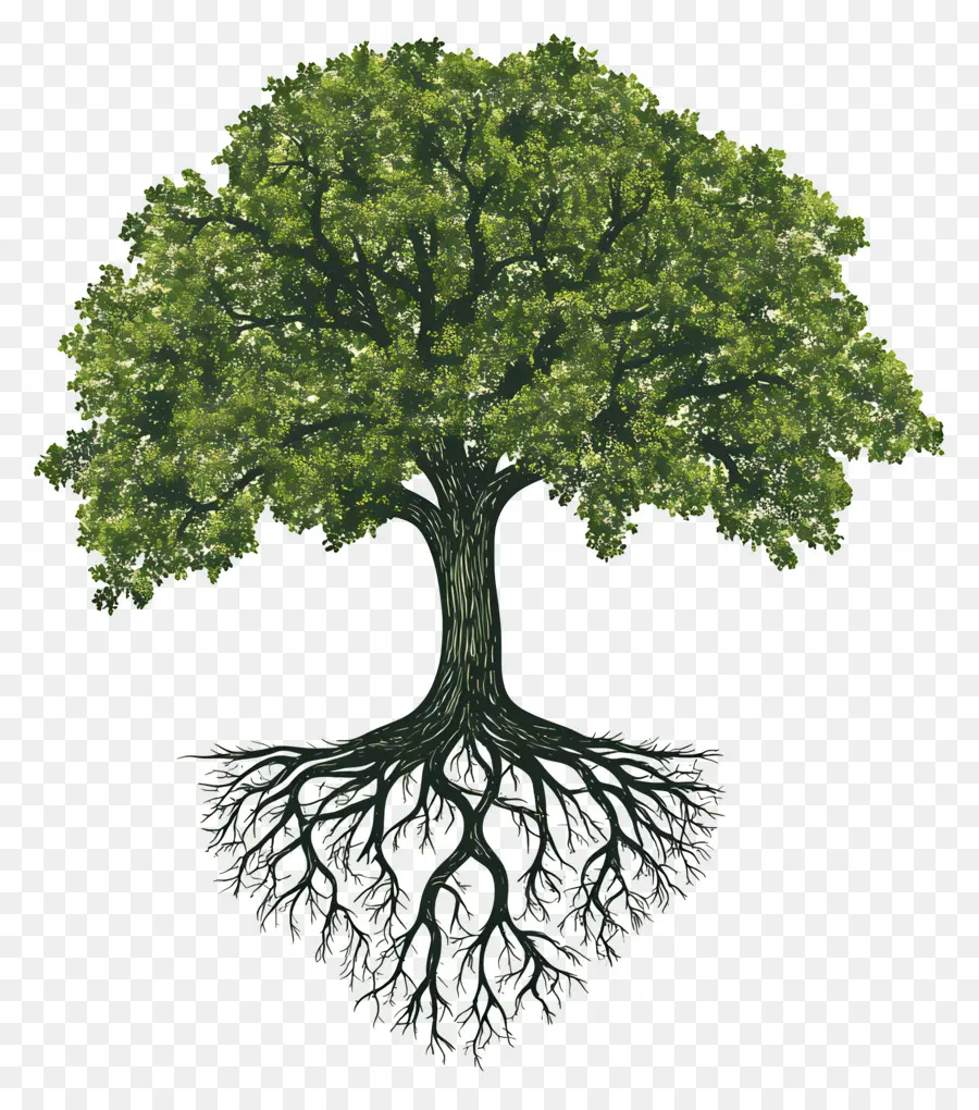 Roble Con Raíces，Árbol Con Raíces PNG