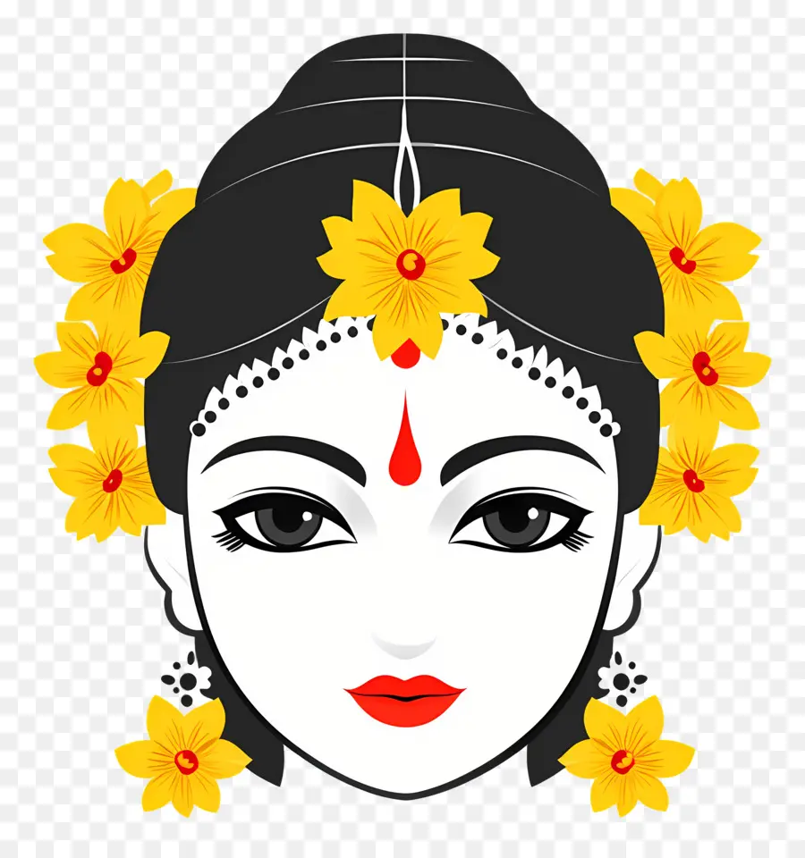 Diosa India，Cara Decorada PNG