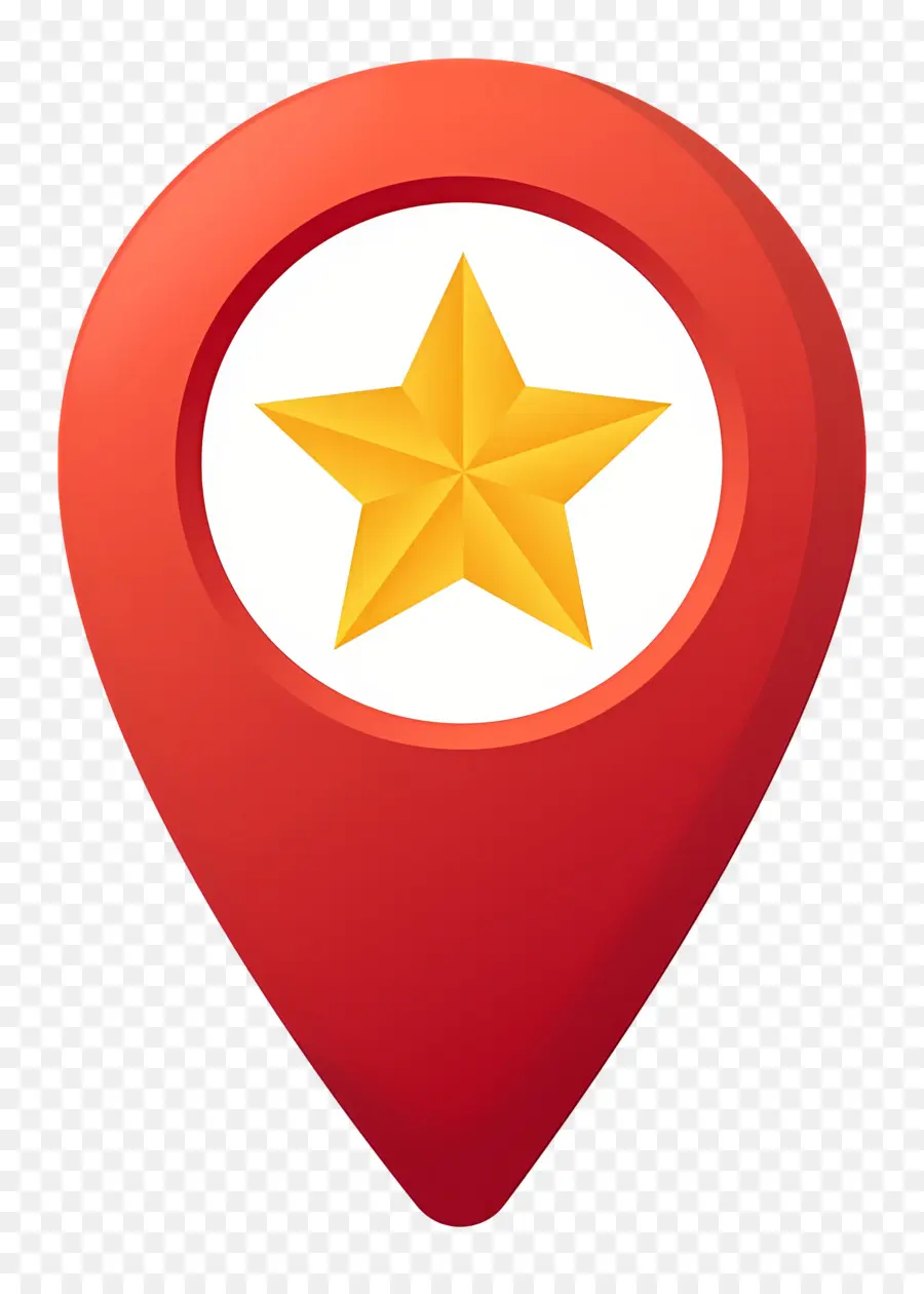 Icono De Ubicación，Pin De Ubicación Con Estrella PNG